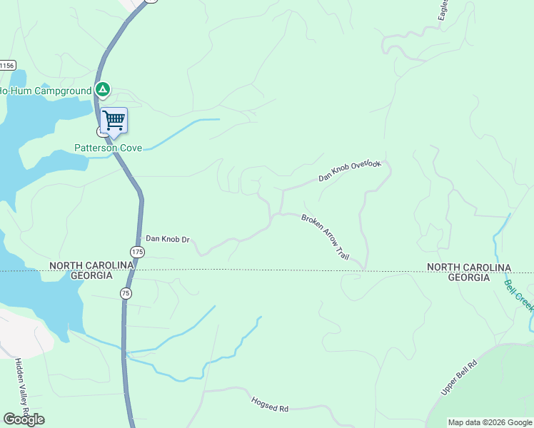 map of restaurants, bars, coffee shops, grocery stores, and more near 565 Dan Knob Drive in Hayesville