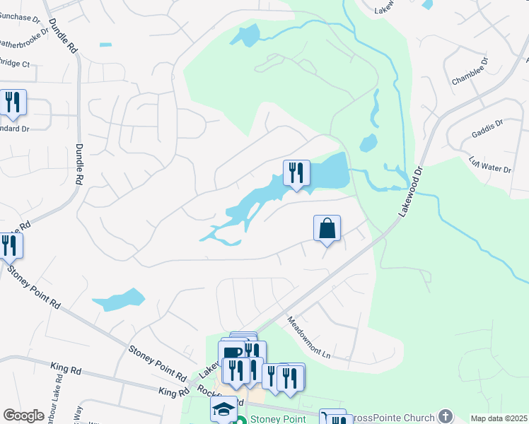 map of restaurants, bars, coffee shops, grocery stores, and more near 6852 Thames Drive in Fayetteville