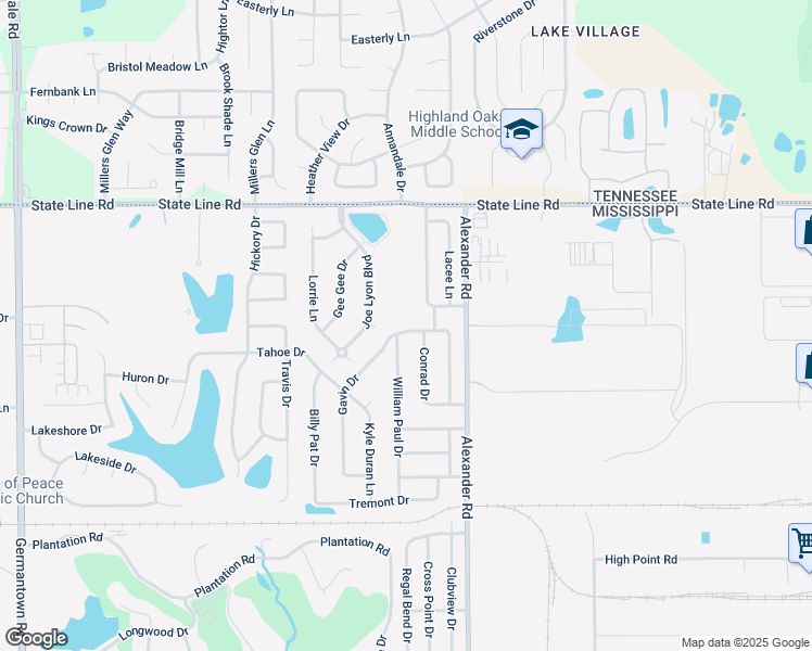 map of restaurants, bars, coffee shops, grocery stores, and more near 9872 Rachel Shey Avenue in Olive Branch