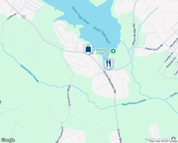 map of restaurants, bars, coffee shops, grocery stores, and more near 111 Berrigan Place in Taylors
