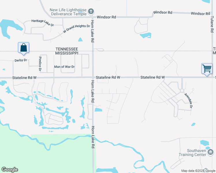 map of restaurants, bars, coffee shops, grocery stores, and more near 8911 Running Horse Cove in Southaven