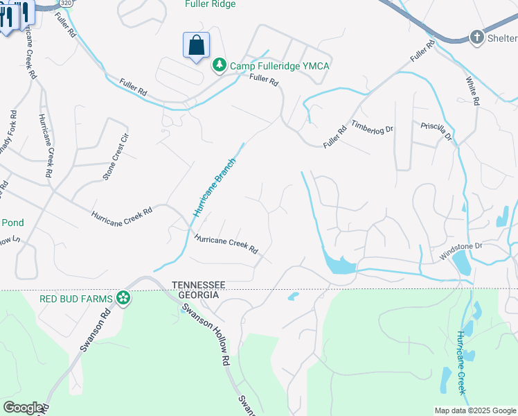 map of restaurants, bars, coffee shops, grocery stores, and more near 827 Windy Hill Drive in Chattanooga