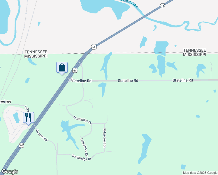 map of restaurants, bars, coffee shops, grocery stores, and more near 7557 Stateline Road in Walls