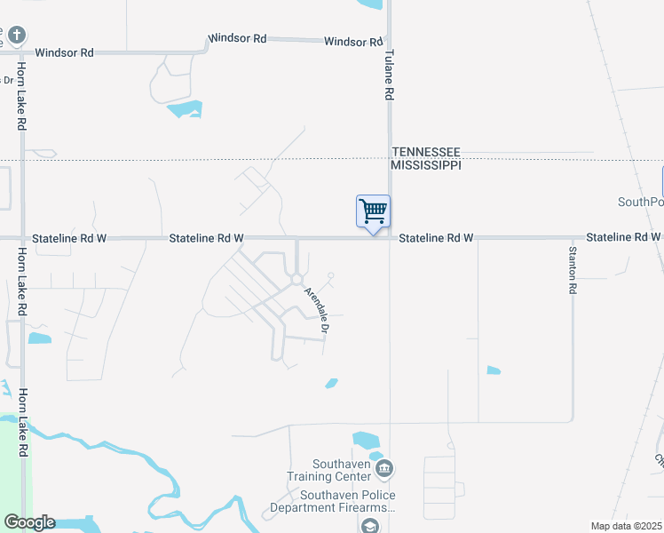 map of restaurants, bars, coffee shops, grocery stores, and more near 3156 James Robert Drive in Southaven