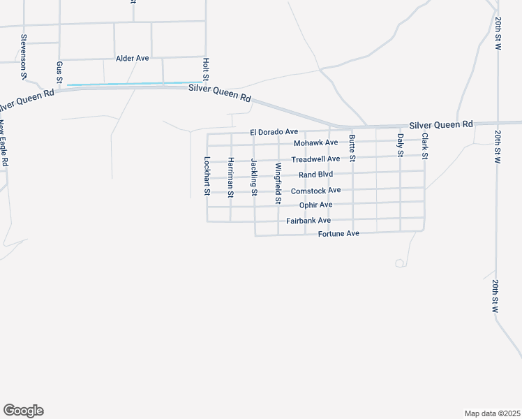 map of restaurants, bars, coffee shops, grocery stores, and more near Ophir Avenue in Mojave