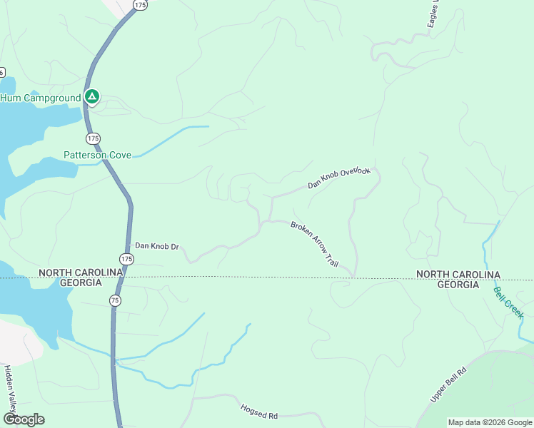 map of restaurants, bars, coffee shops, grocery stores, and more near 565 Dan Knob Drive in Hayesville
