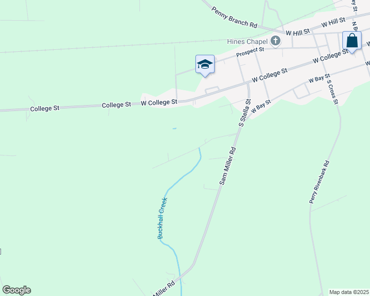 map of restaurants, bars, coffee shops, grocery stores, and more near Sam Miller Rd in Warsaw