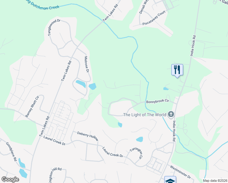 map of restaurants, bars, coffee shops, grocery stores, and more near 2000 Hunters Creek Lane in Rock Hill