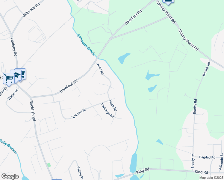 map of restaurants, bars, coffee shops, grocery stores, and more near 110 Wren Road in Fayetteville