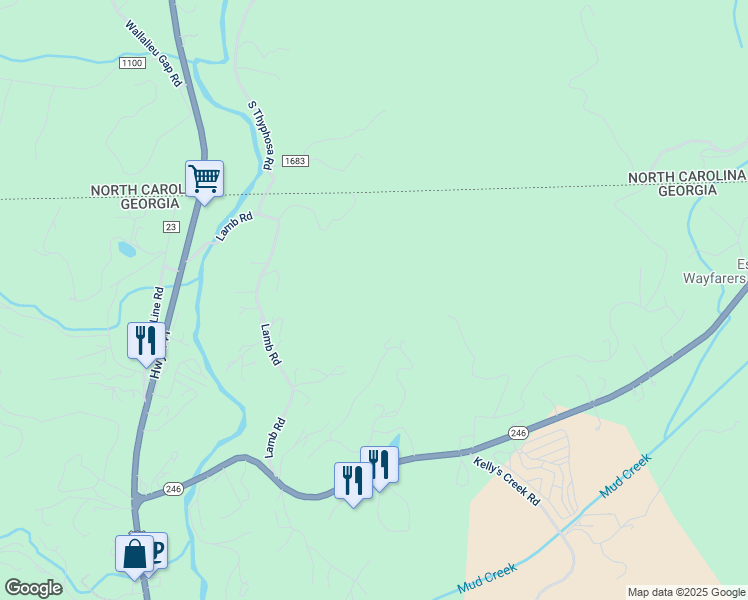 map of restaurants, bars, coffee shops, grocery stores, and more near 697 Chalet Village Lane in Dillard
