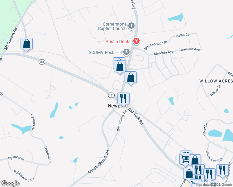 map of restaurants, bars, coffee shops, grocery stores, and more near in Newport