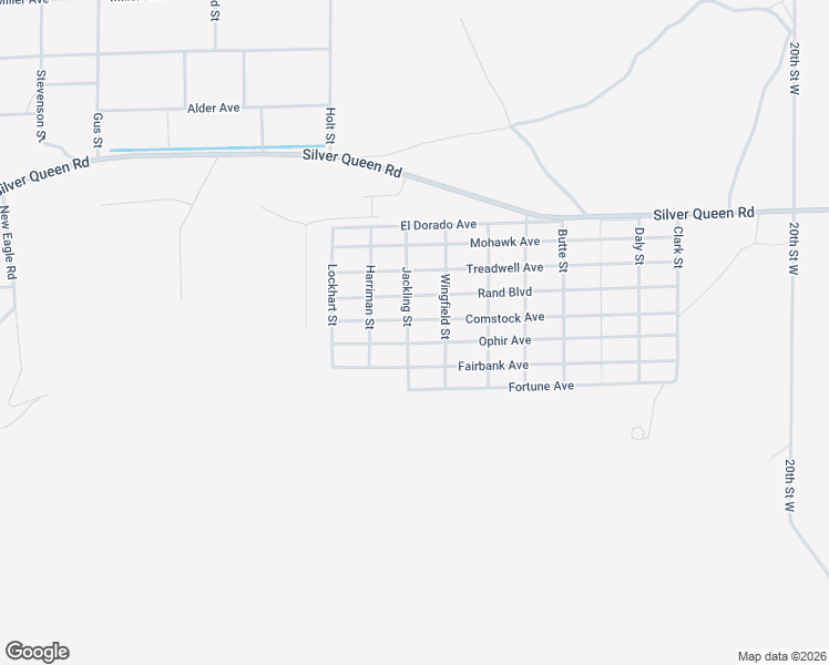 map of restaurants, bars, coffee shops, grocery stores, and more near Comstock Avenue in Mojave