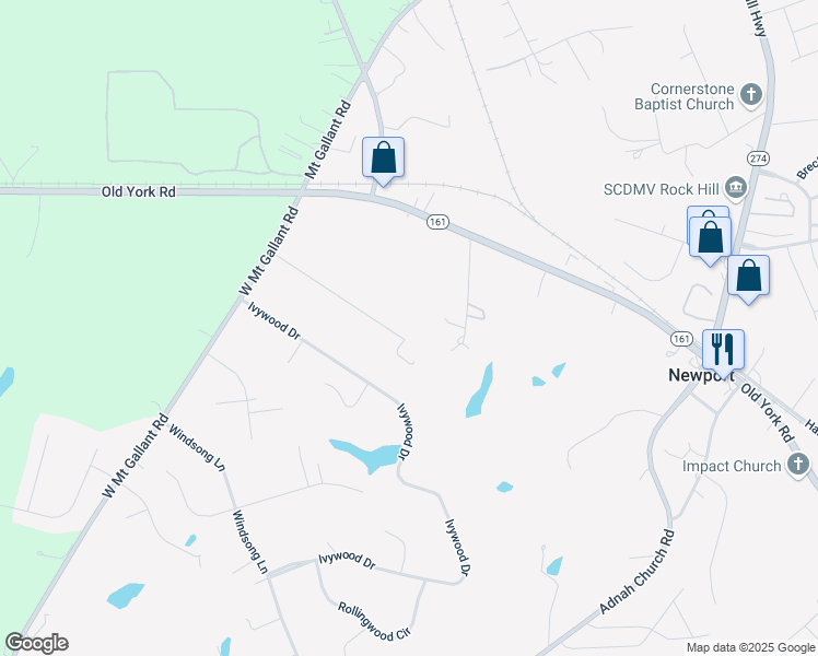 map of restaurants, bars, coffee shops, grocery stores, and more near 5755 Saint James Lane in York