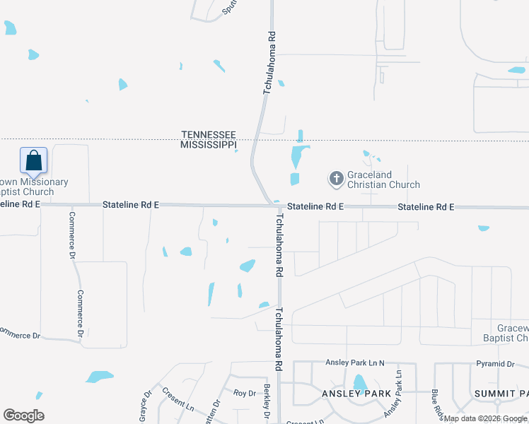 map of restaurants, bars, coffee shops, grocery stores, and more near 1989 Stateline Road East in Southaven