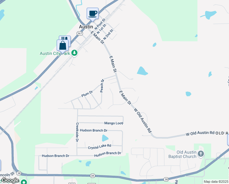 map of restaurants, bars, coffee shops, grocery stores, and more near 214 Pershing Drive in Austin
