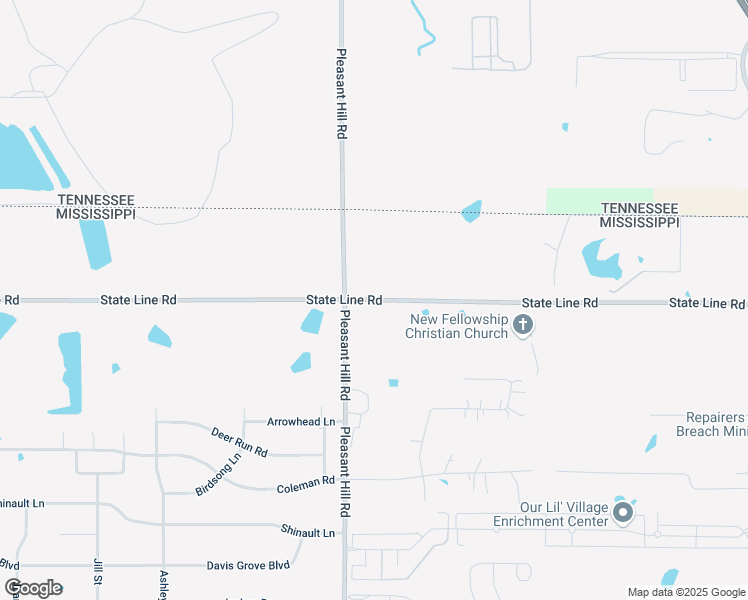 map of restaurants, bars, coffee shops, grocery stores, and more near 5525 Stateline Road in Olive Branch