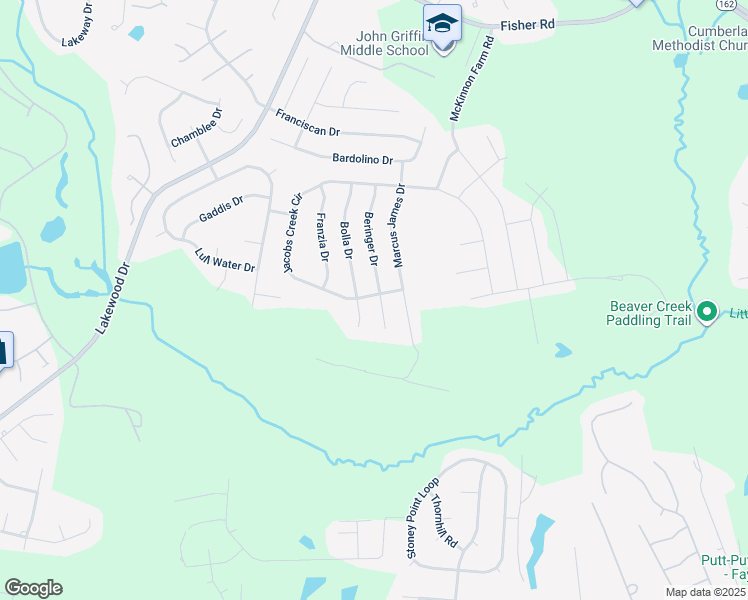 map of restaurants, bars, coffee shops, grocery stores, and more near 6828 Jacobs Creek Circle in Fayetteville