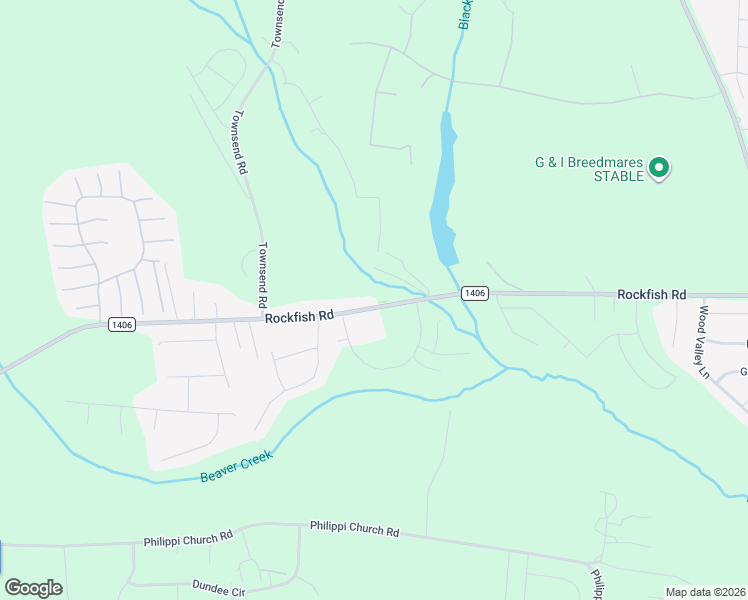 map of restaurants, bars, coffee shops, grocery stores, and more near 2873 Rockfish Road in Raeford