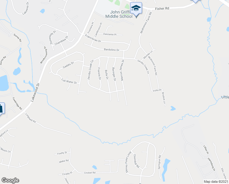 map of restaurants, bars, coffee shops, grocery stores, and more near 6828 Jacobs Creek Circle in Fayetteville