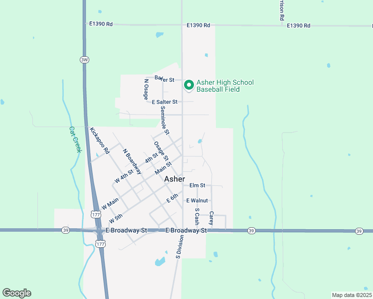 map of restaurants, bars, coffee shops, grocery stores, and more near 113 North Division Street in Asher