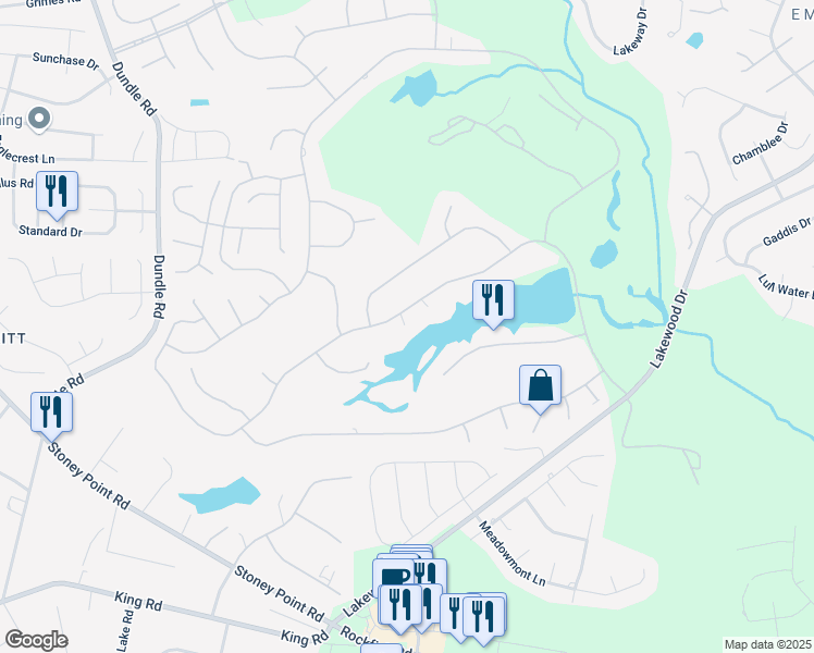 map of restaurants, bars, coffee shops, grocery stores, and more near 6869 Towbridge Road in Fayetteville