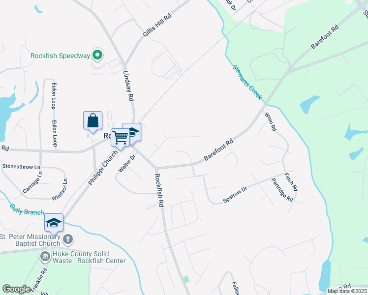 map of restaurants, bars, coffee shops, grocery stores, and more near 108 Walta Court in Fayetteville