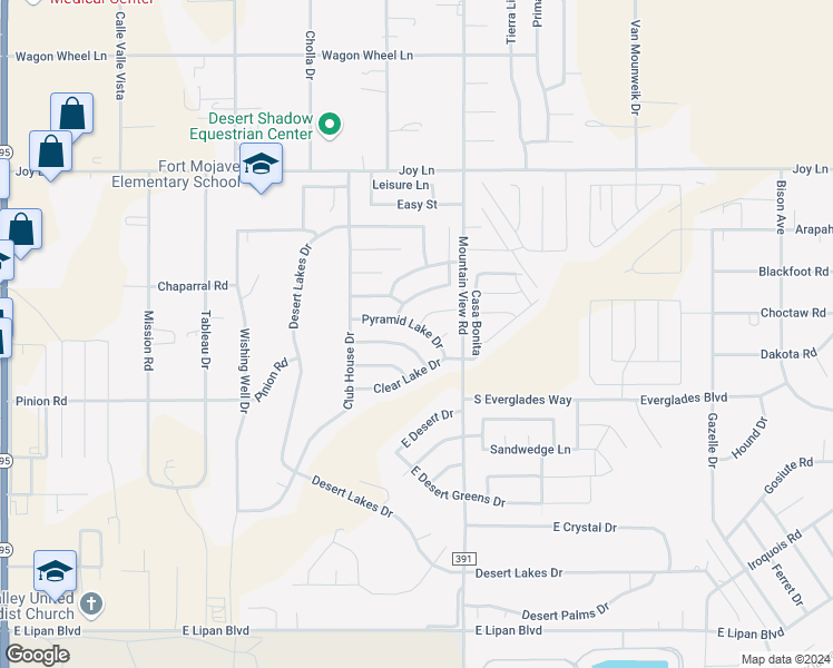map of restaurants, bars, coffee shops, grocery stores, and more near 1948 Pyramid Lake Drive in Fort Mohave