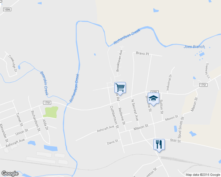 map of restaurants, bars, coffee shops, grocery stores, and more near 2600 Riverside Lane in Monroe