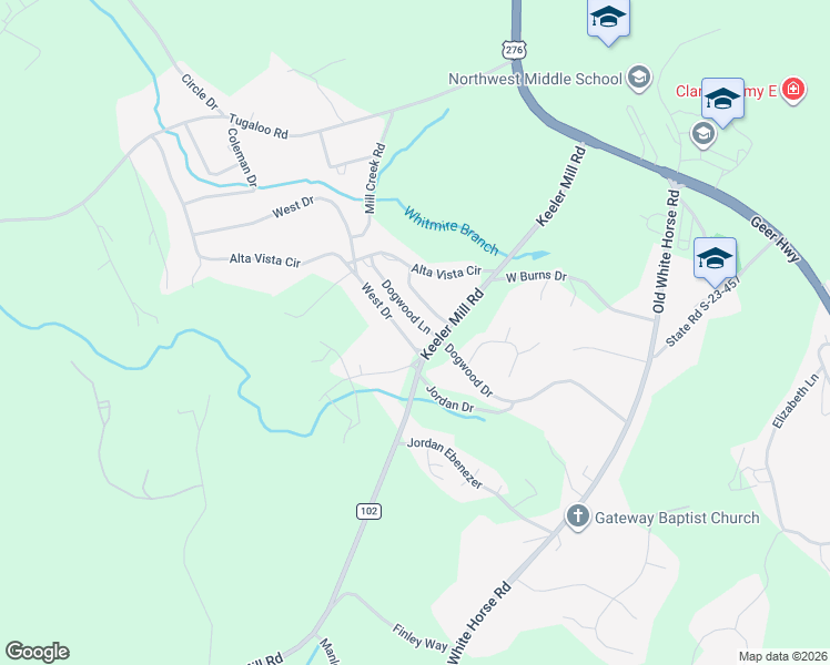 map of restaurants, bars, coffee shops, grocery stores, and more near 13 Terrace Road in Travelers Rest