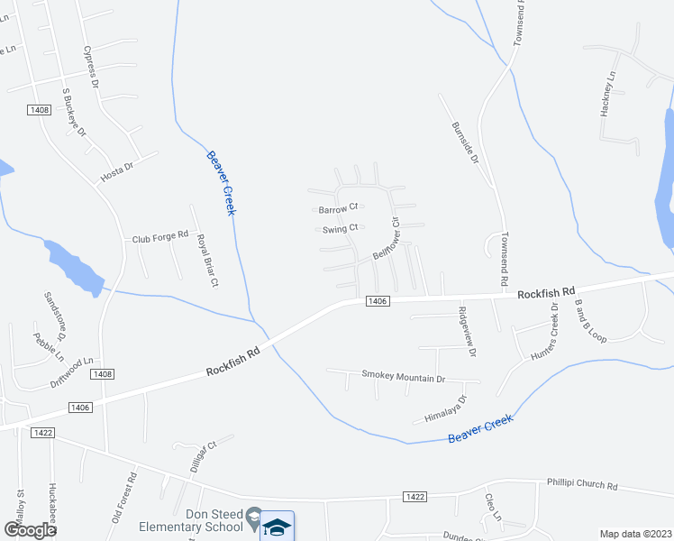 map of restaurants, bars, coffee shops, grocery stores, and more near 107 Ayana Court in Raeford
