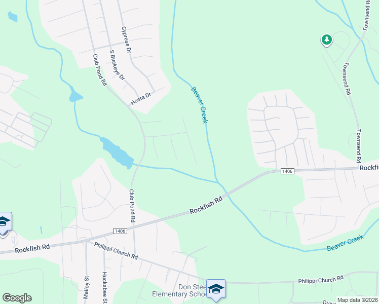 map of restaurants, bars, coffee shops, grocery stores, and more near 194 Royal Briar Court in Raeford