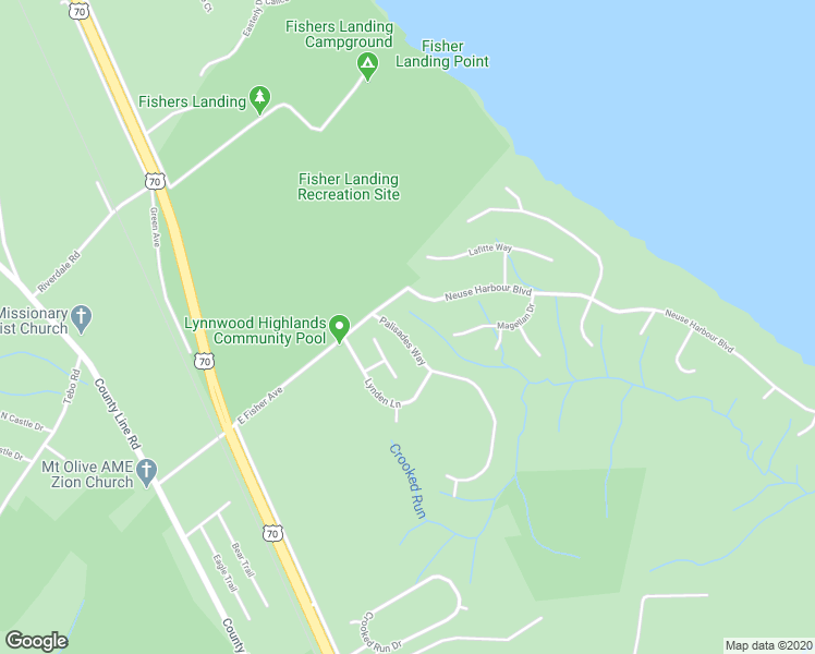 map of restaurants, bars, coffee shops, grocery stores, and more near 107 Palisades Way in New Bern