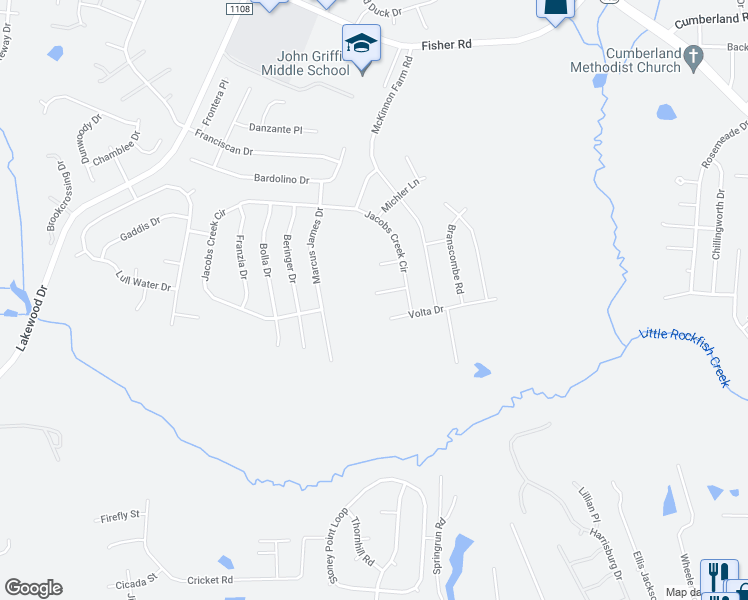map of restaurants, bars, coffee shops, grocery stores, and more near 2417 Bankswood Court in Fayetteville