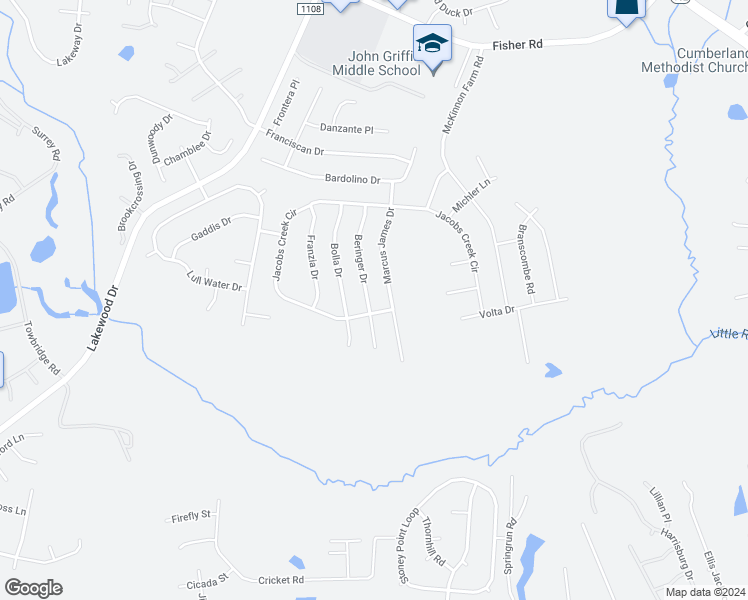 map of restaurants, bars, coffee shops, grocery stores, and more near 2925 Beringer Drive in Fayetteville