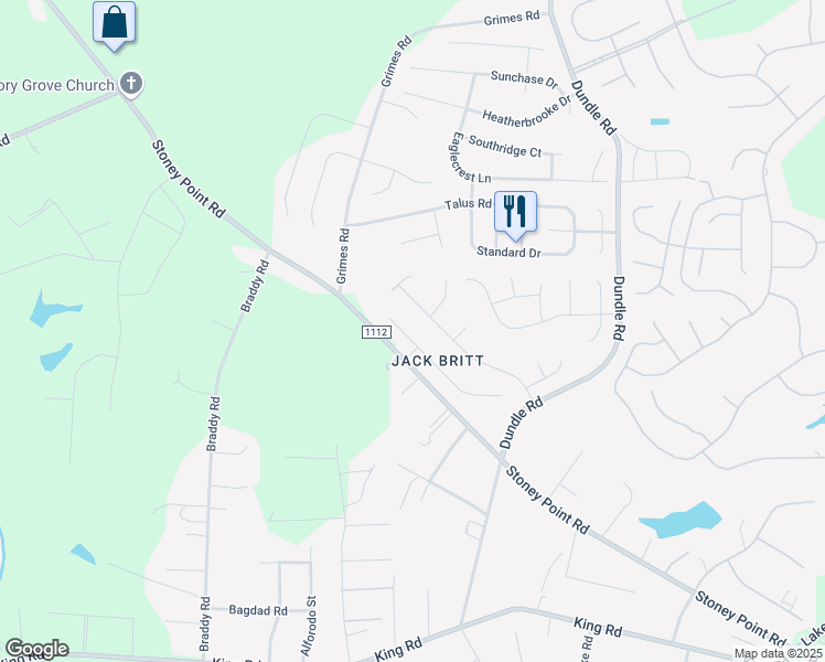 map of restaurants, bars, coffee shops, grocery stores, and more near 7608 Hammersley Road in Fayetteville