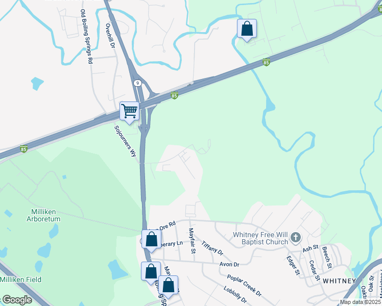 map of restaurants, bars, coffee shops, grocery stores, and more near 280 Sojourners Way in Spartanburg