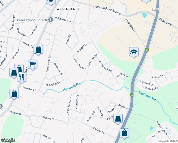 map of restaurants, bars, coffee shops, grocery stores, and more near Seahorse Road in Fayetteville