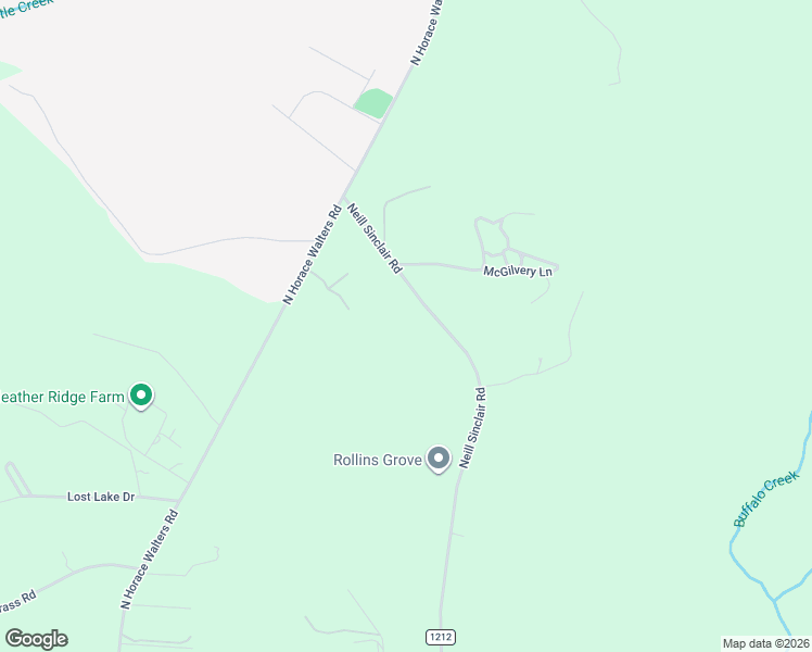 map of restaurants, bars, coffee shops, grocery stores, and more near Neil Sinclair Road in Raeford