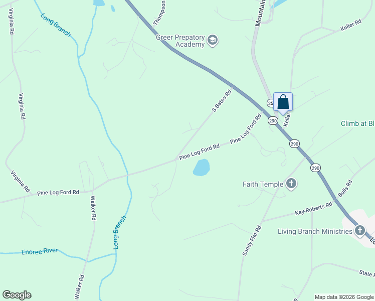 map of restaurants, bars, coffee shops, grocery stores, and more near 1200-1296 Pine Log Ford Road in Taylors