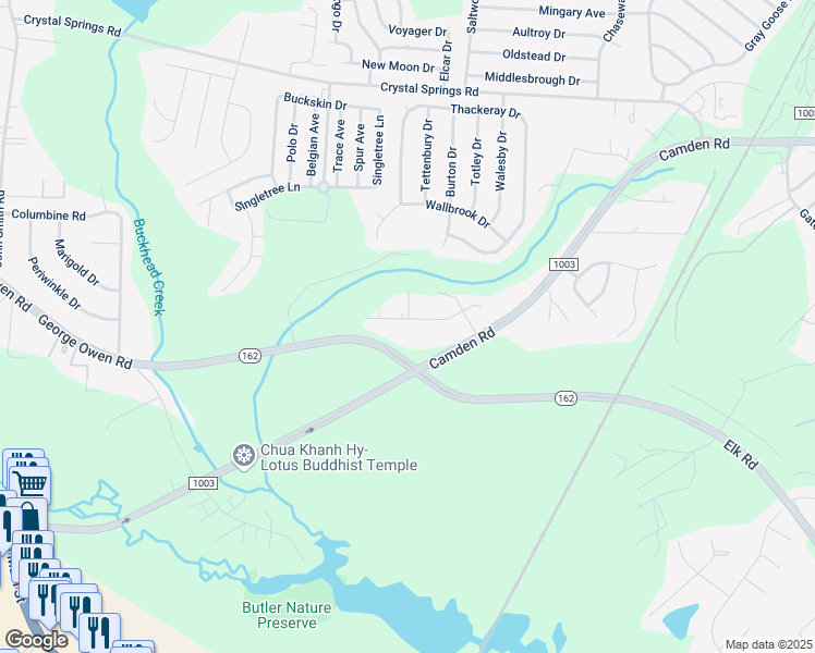 map of restaurants, bars, coffee shops, grocery stores, and more near 5035 Steed Road in Fayetteville