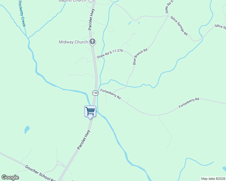 map of restaurants, bars, coffee shops, grocery stores, and more near 600 Fortanberry Road in Gaffney