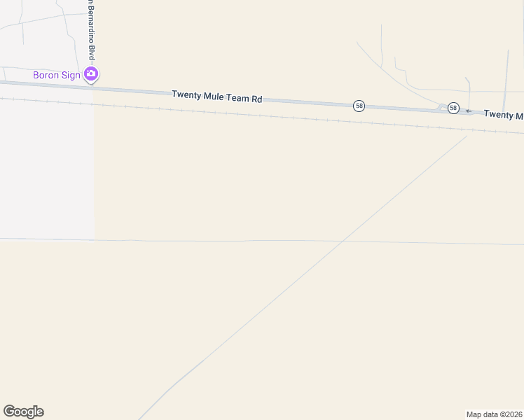 map of restaurants, bars, coffee shops, grocery stores, and more near East 58 Freeway in Boron