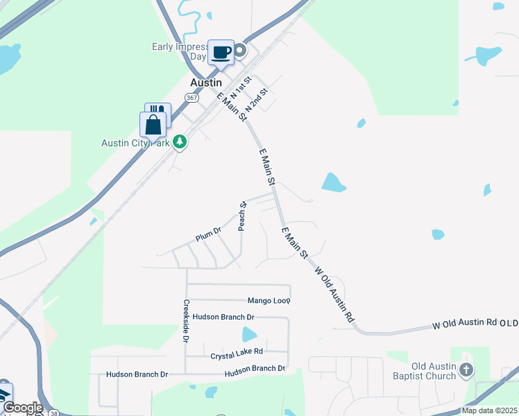 map of restaurants, bars, coffee shops, grocery stores, and more near 214 Pershing Drive in Austin