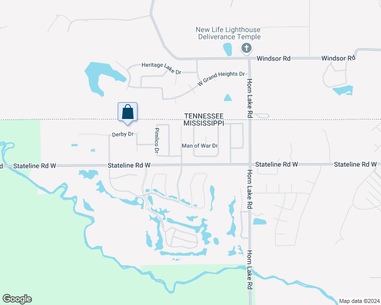 map of restaurants, bars, coffee shops, grocery stores, and more near 9059 Triple Crown Loop West in Southaven