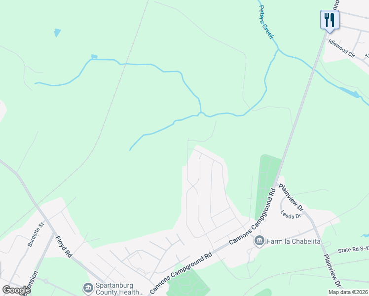 map of restaurants, bars, coffee shops, grocery stores, and more near 799 North Summit Crest Court in Spartanburg
