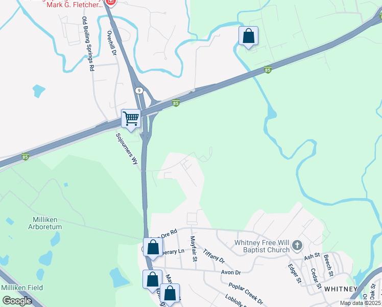 map of restaurants, bars, coffee shops, grocery stores, and more near 280 Sojourners Way in Spartanburg