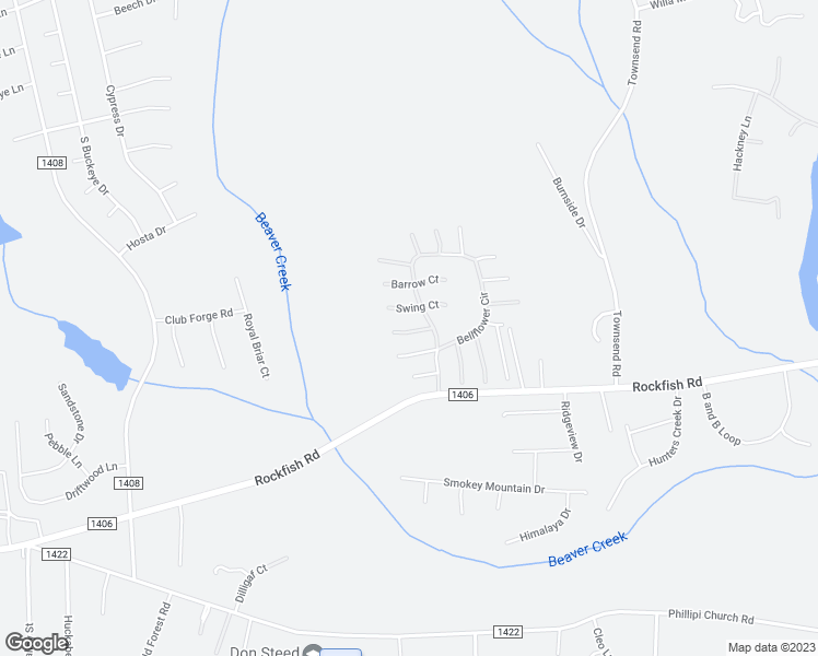map of restaurants, bars, coffee shops, grocery stores, and more near 106 Barnsbury Court in Raeford