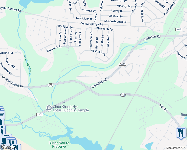 map of restaurants, bars, coffee shops, grocery stores, and more near 5020 Steed Road in Fayetteville