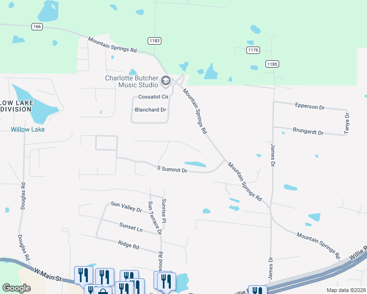 map of restaurants, bars, coffee shops, grocery stores, and more near 117 North Summit Drive in Cabot