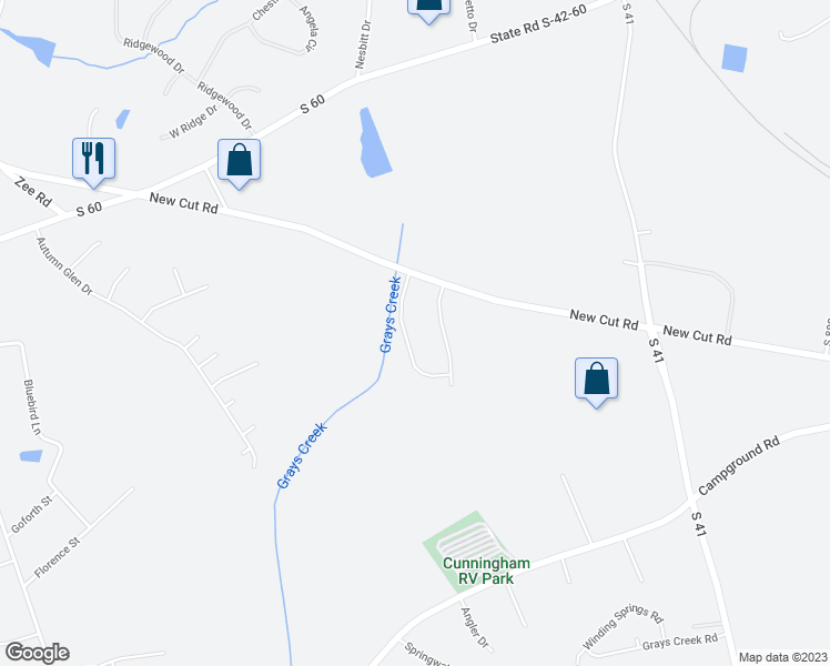 map of restaurants, bars, coffee shops, grocery stores, and more near 2781 New Cut Road in Spartanburg